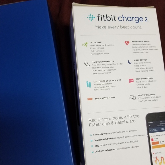 Fitbit charge 2 rose gold + a lot of bands!!